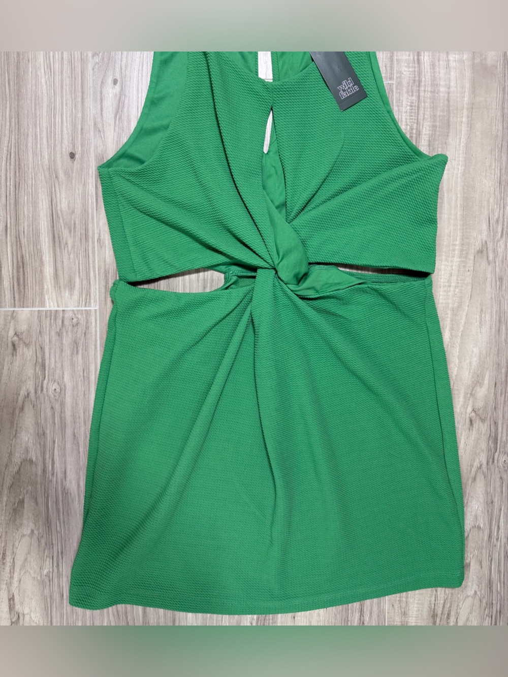 NWT wild fable Green Twist-Knot Cutout Mini Dress